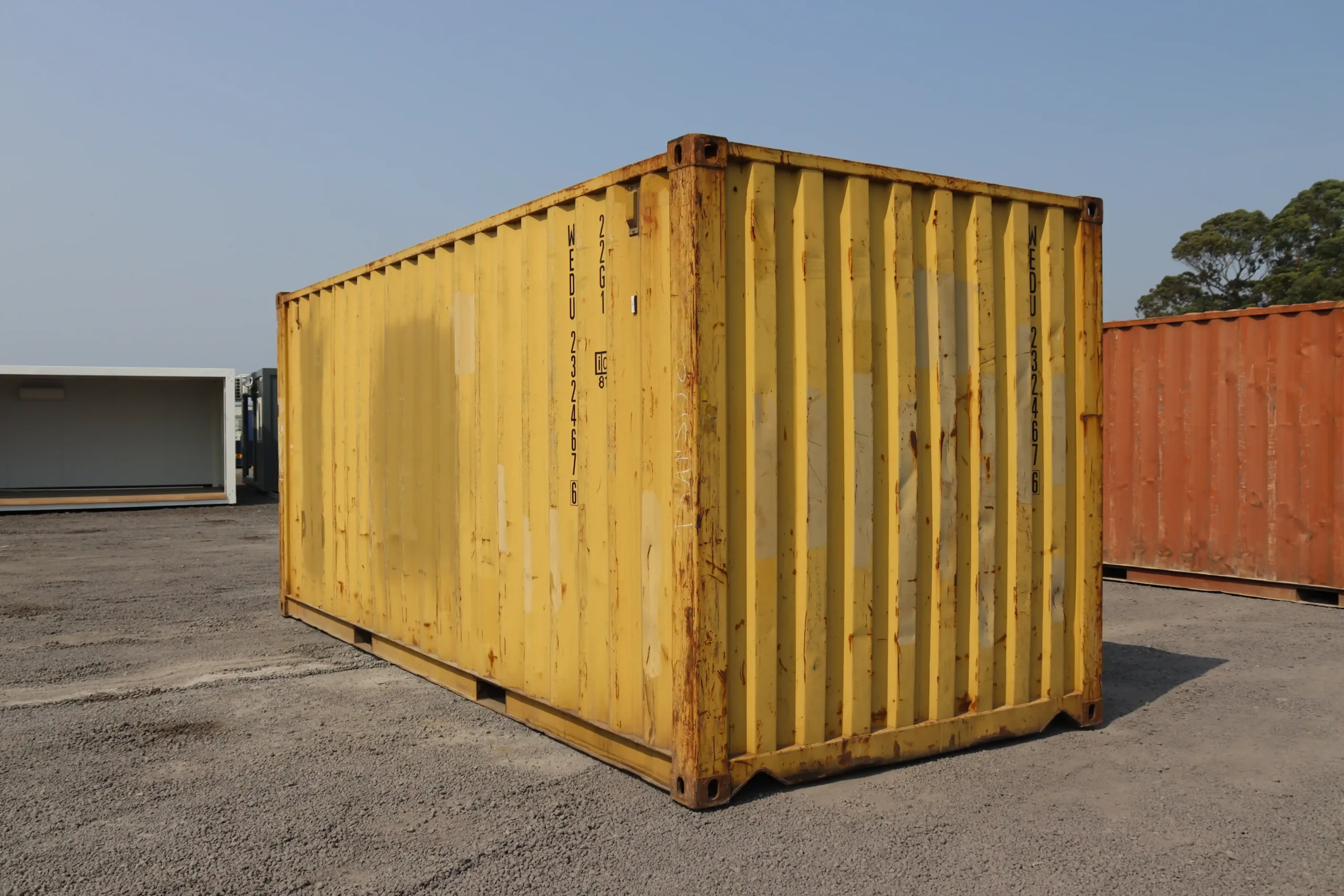 Contenitore giallo usato di classe A da 20 piedi